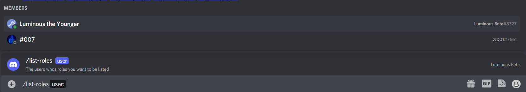 list roles command