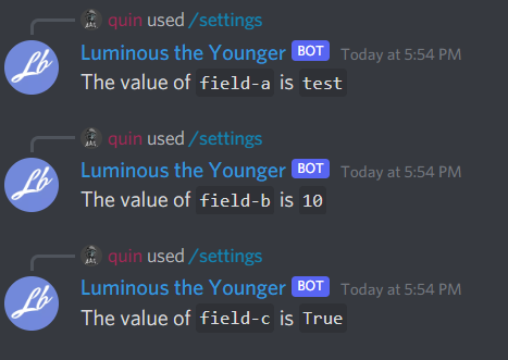 settings get