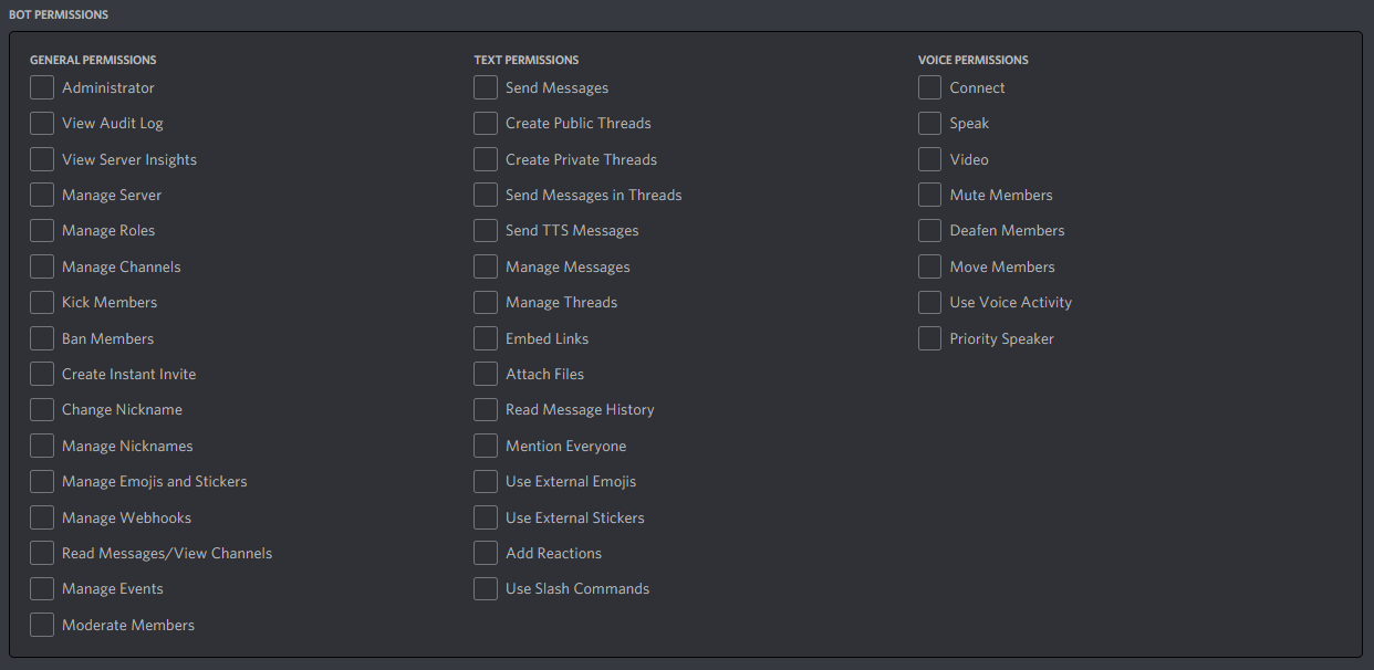 Permissions